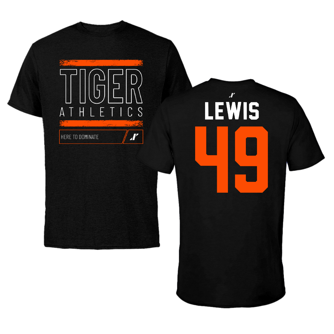 East Central University Football Black Dominate Performance Tee - #49 Amajah Lewis