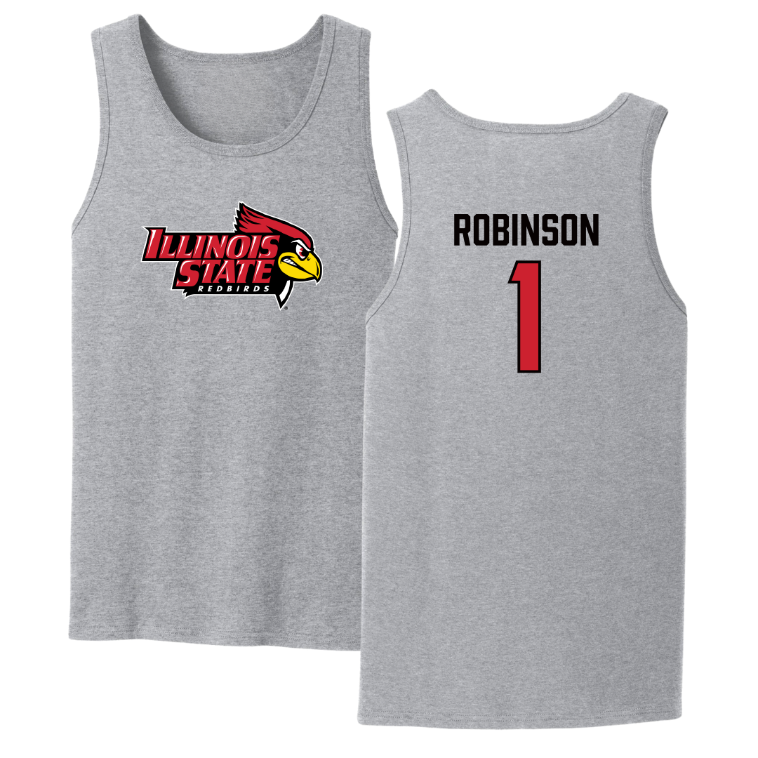 Illinois State University Baseball Sport Gray Tank Top - #1 Shai Robinson