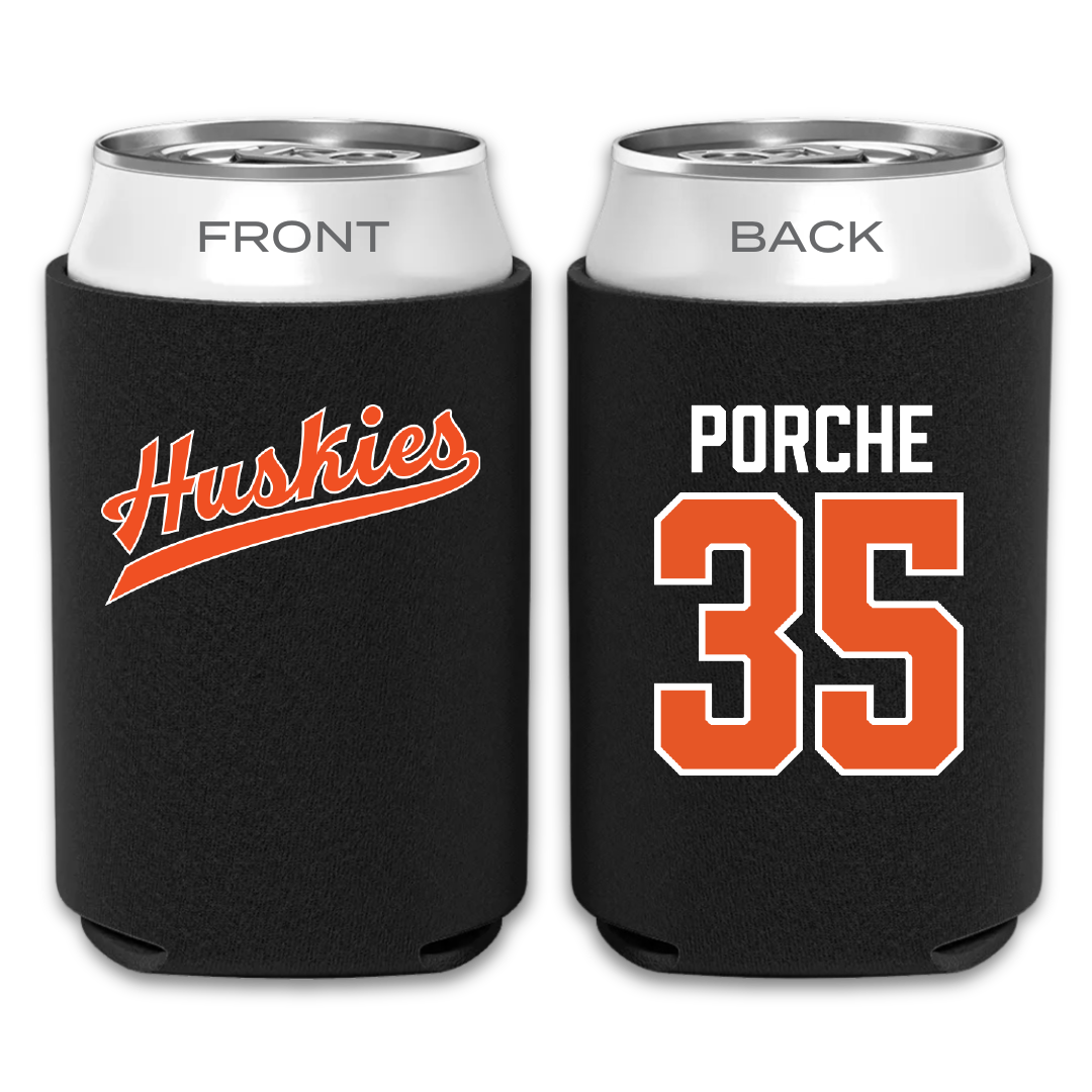 Houston Christian University Baseball Black Can Cooler - #35 Ryan Porche