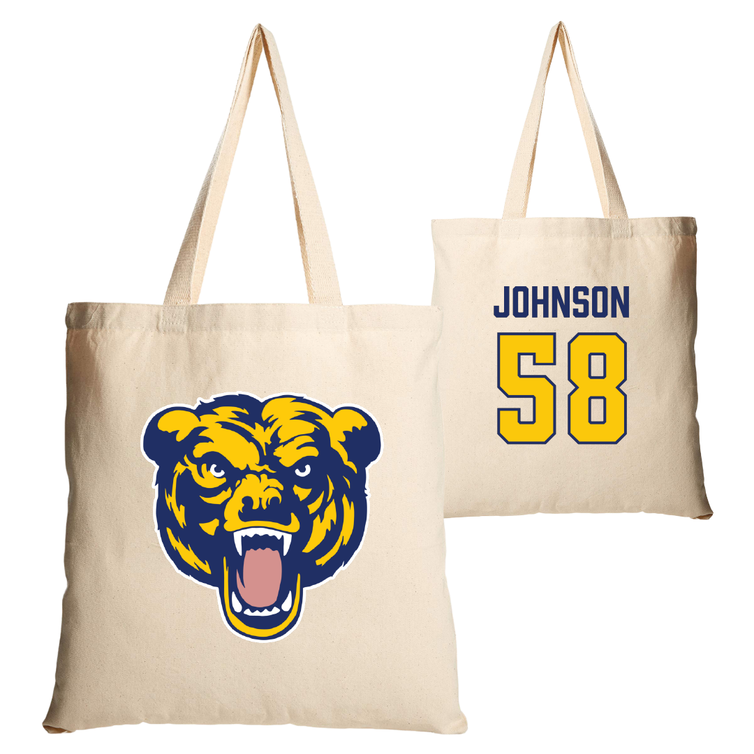 Carolina University Baseball Tan Canvas Tote Bag - #58 Brandon Johnson