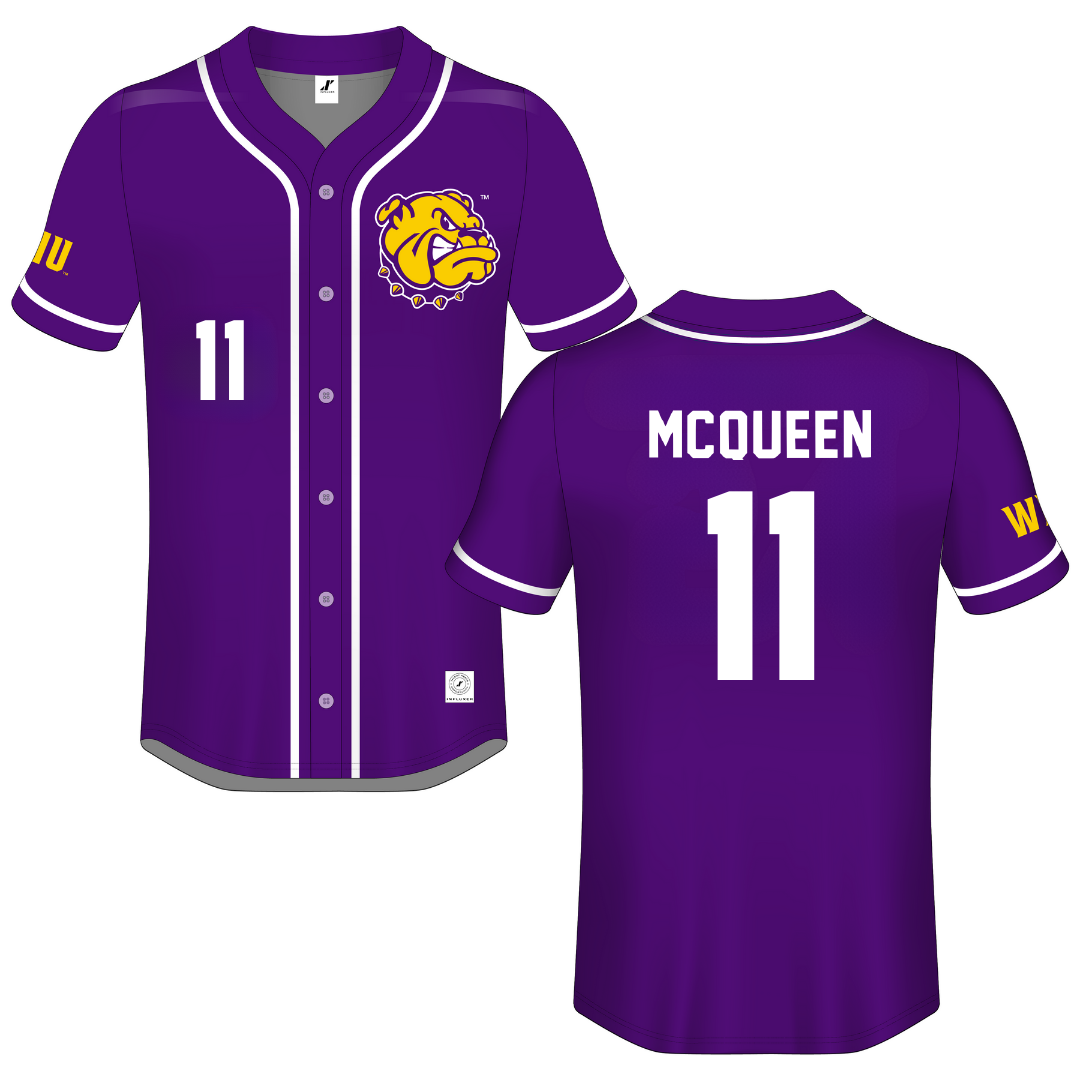 Western Illinois University Purple Button-Down Jersey - #11 Tori McQueen