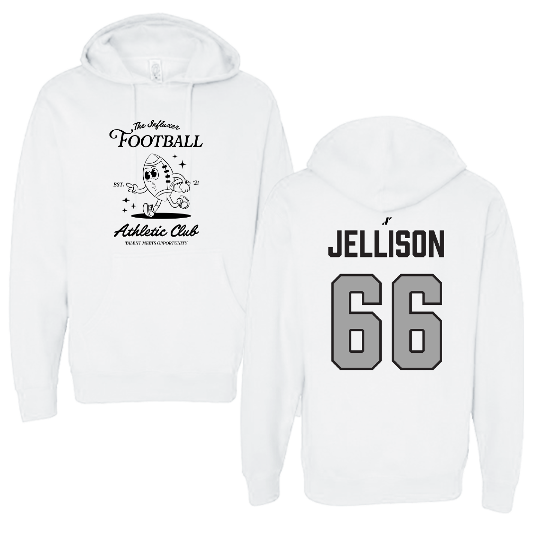 Football White Influxer Athletic Club Hoodie - #66 Brayden Jellison