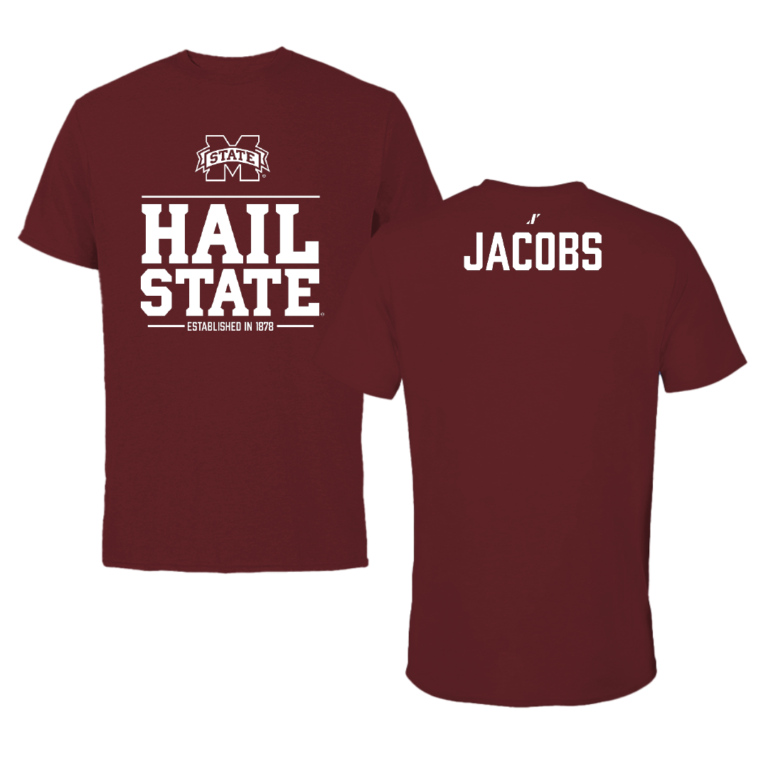 Mississippi State University TF and XC Maroon General Performance Tee - Cyrus Jacobs