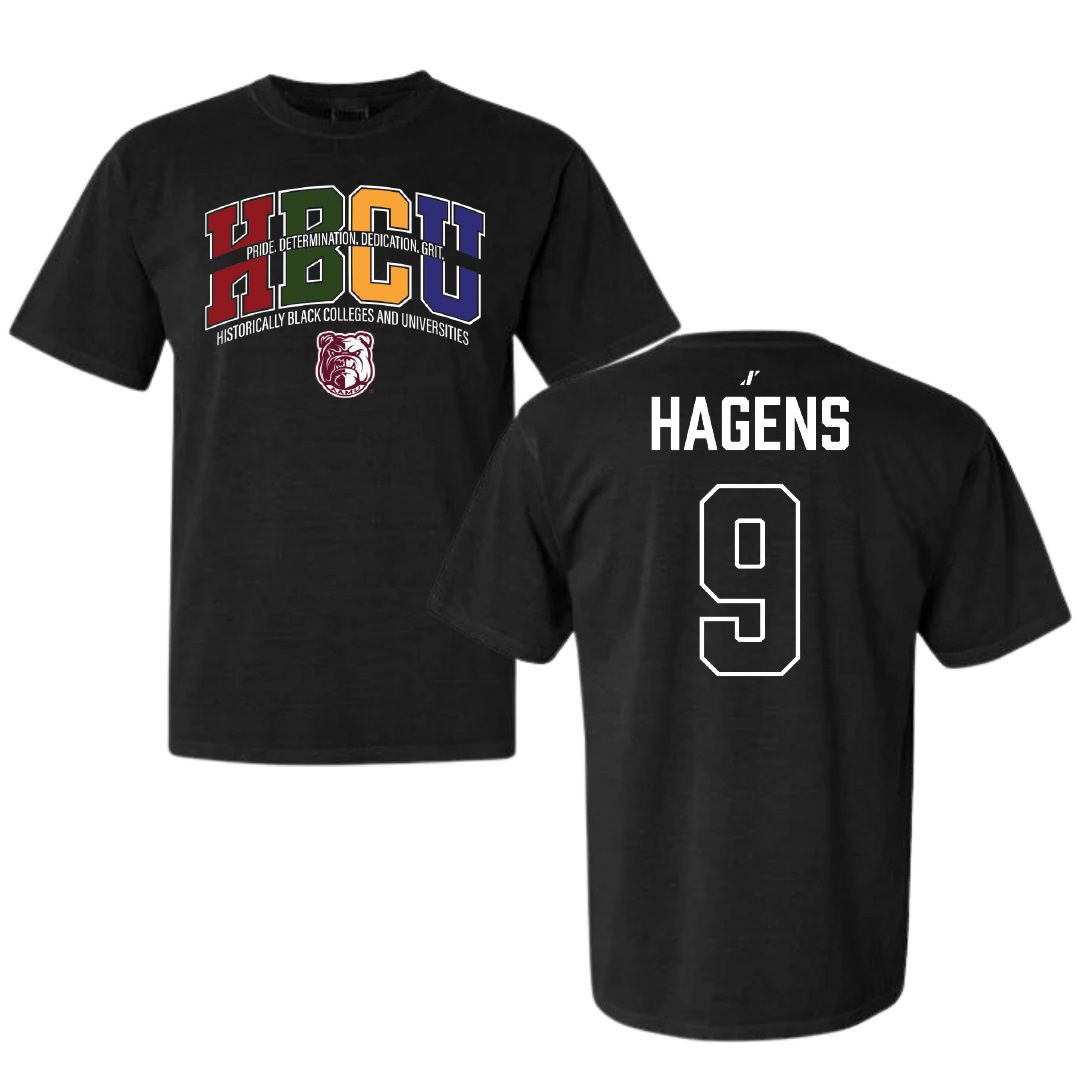 Alabama A&M University Football Black HBCU Comfort Colors Tee - #9 Mekhi Hagens