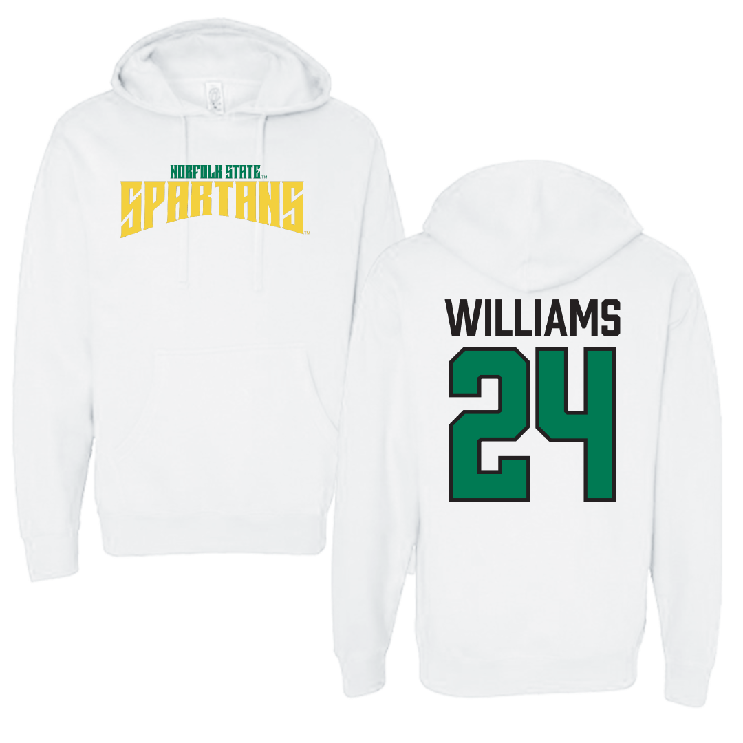 Norfolk State University Basketball White Classic Hoodie - #24 Da'naijah Williams