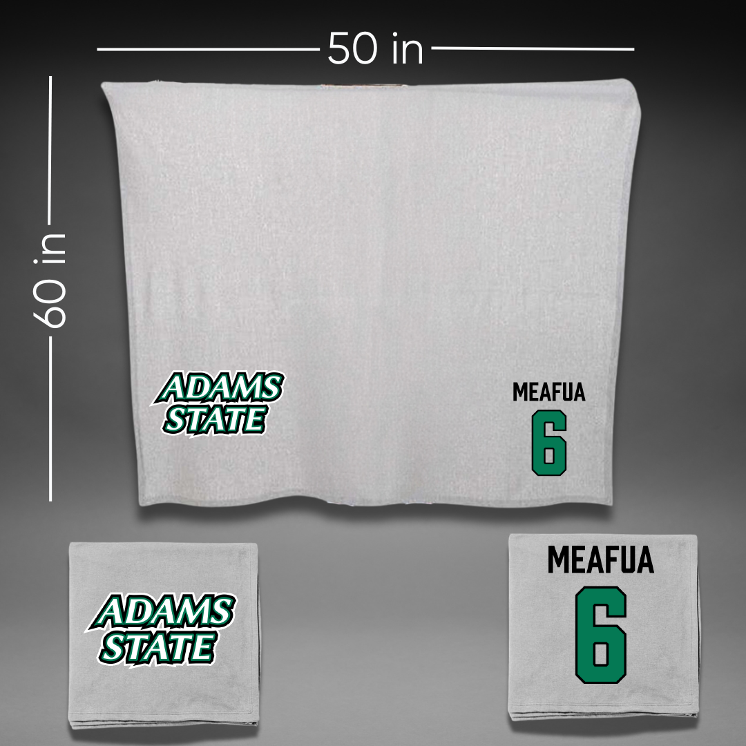 Adams State University Football Gray Blanket - #6 Ren Meafua