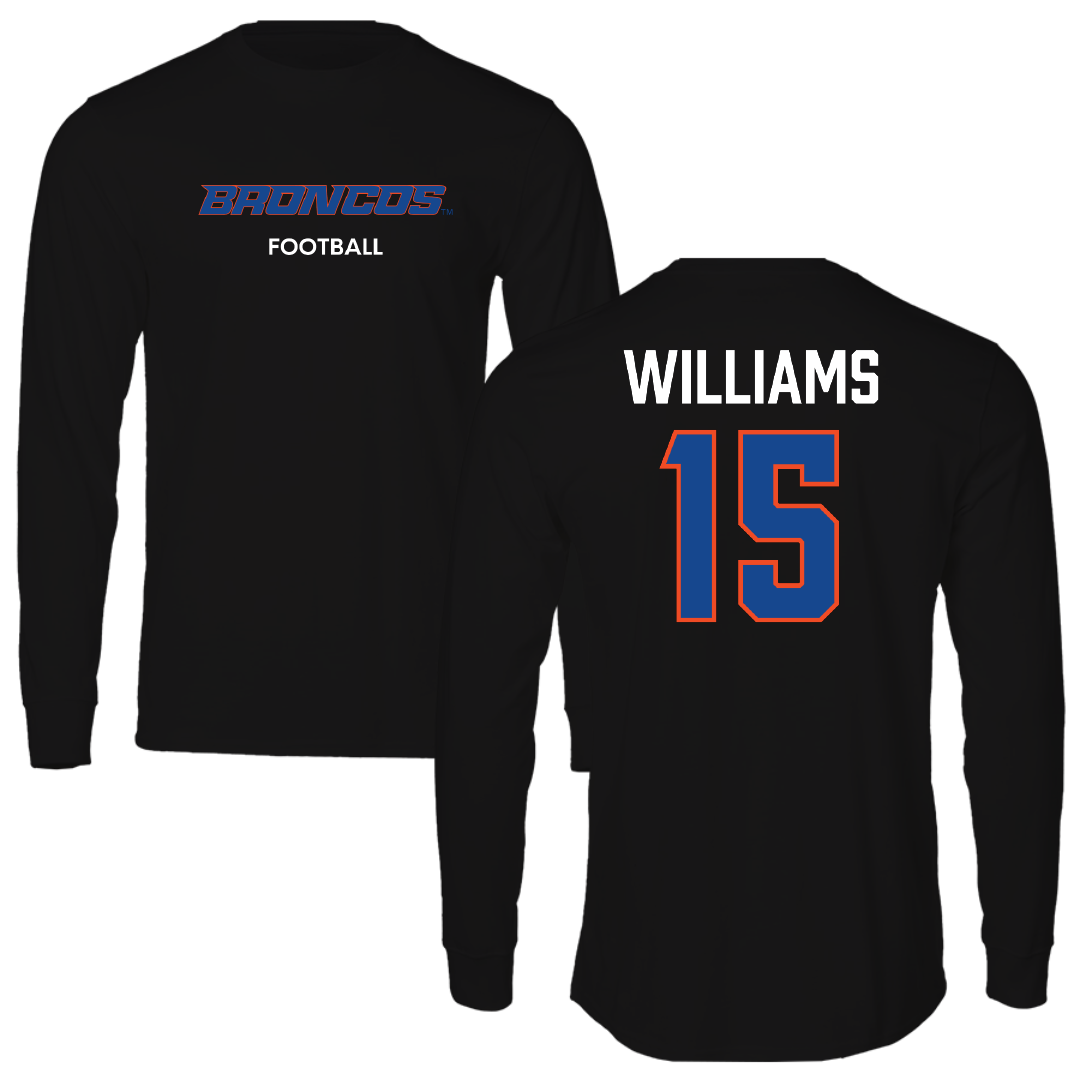 Boise State University Football Black Long Sleeve - #15 Malakai Williams