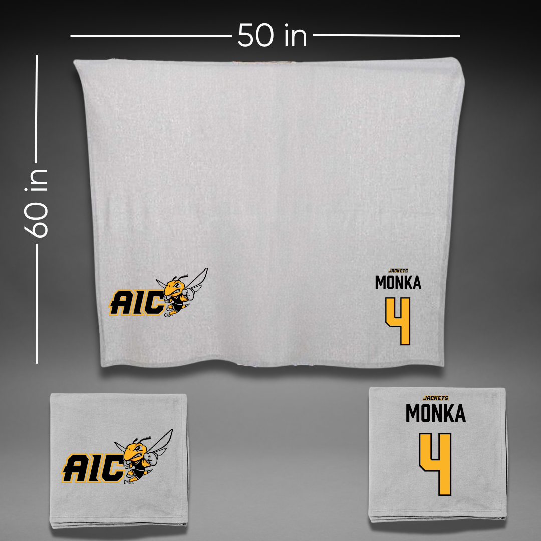 American International College Basketball Gray Blanket - #4 Eden Monka