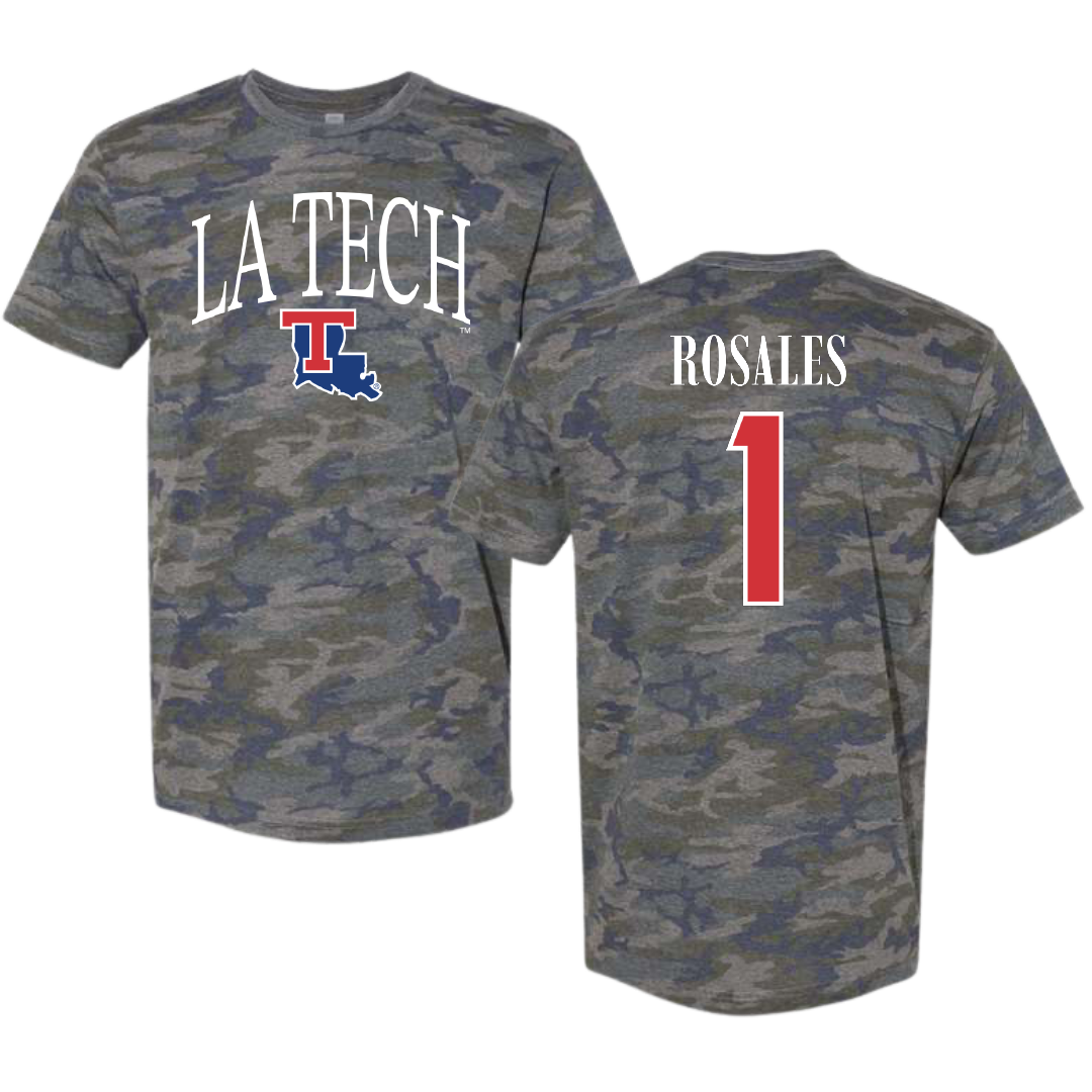 Louisiana Tech University Bowling Vintage Camo Tee - #1 Patricia Rosales