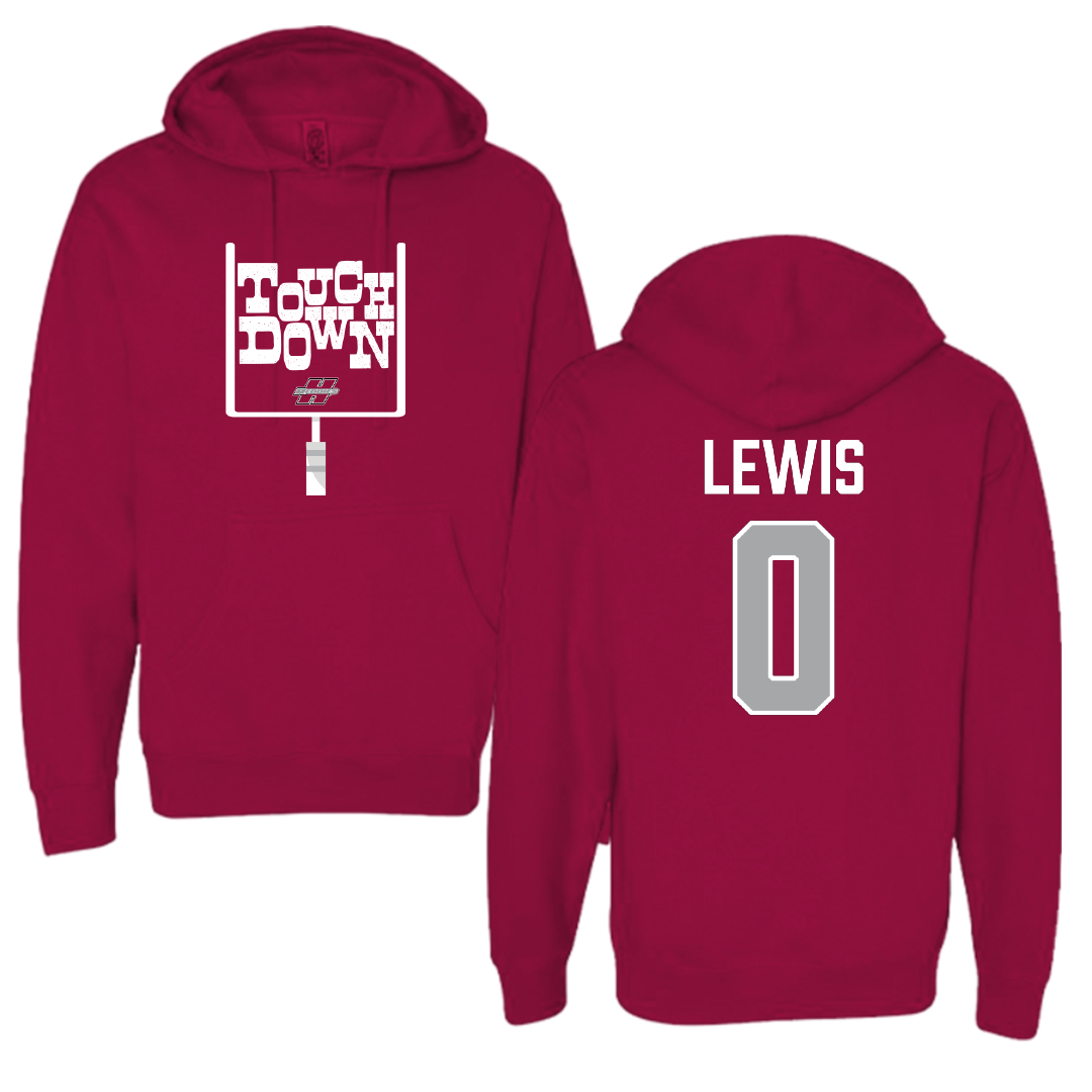 Henderson State University Football Cardinal Touchdown Hoodie - #0 Gary Lewis