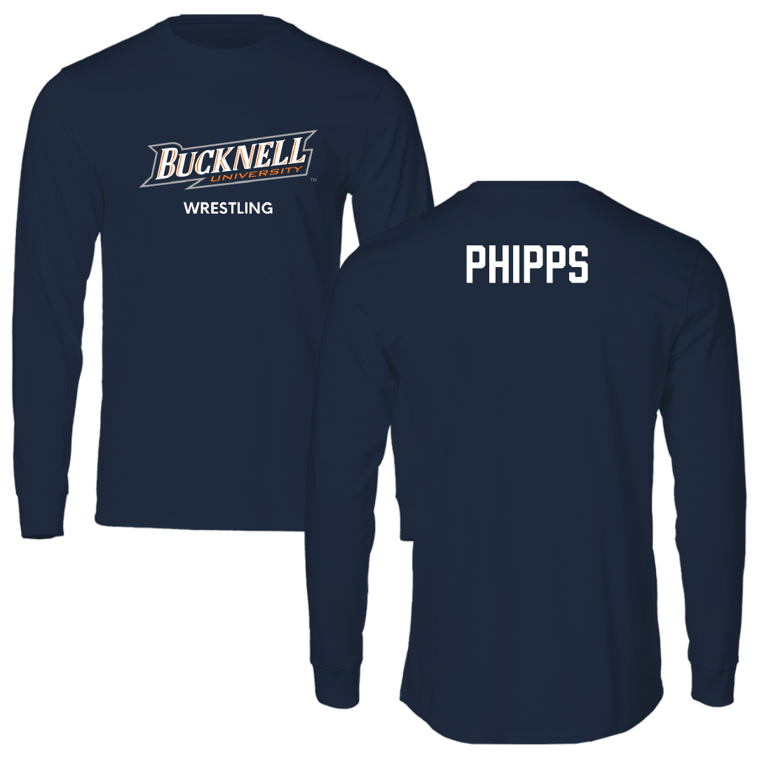 Bucknell University Wrestling (M) Navy Performance Long Sleeve - Kurt Phipps