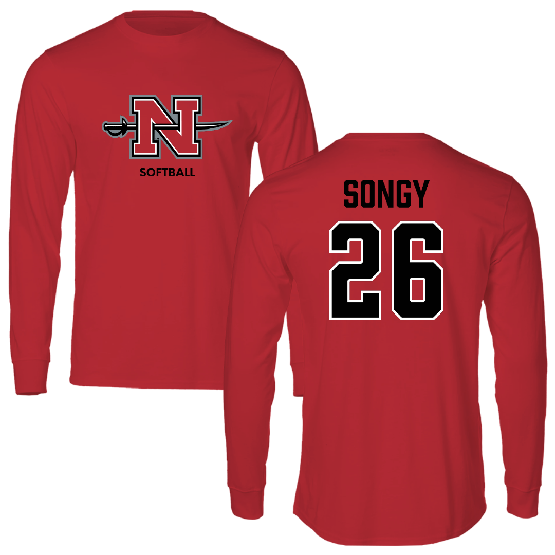 Nicholls State University Softball Red Mascot Long Sleeve - #26 Brynne Songy