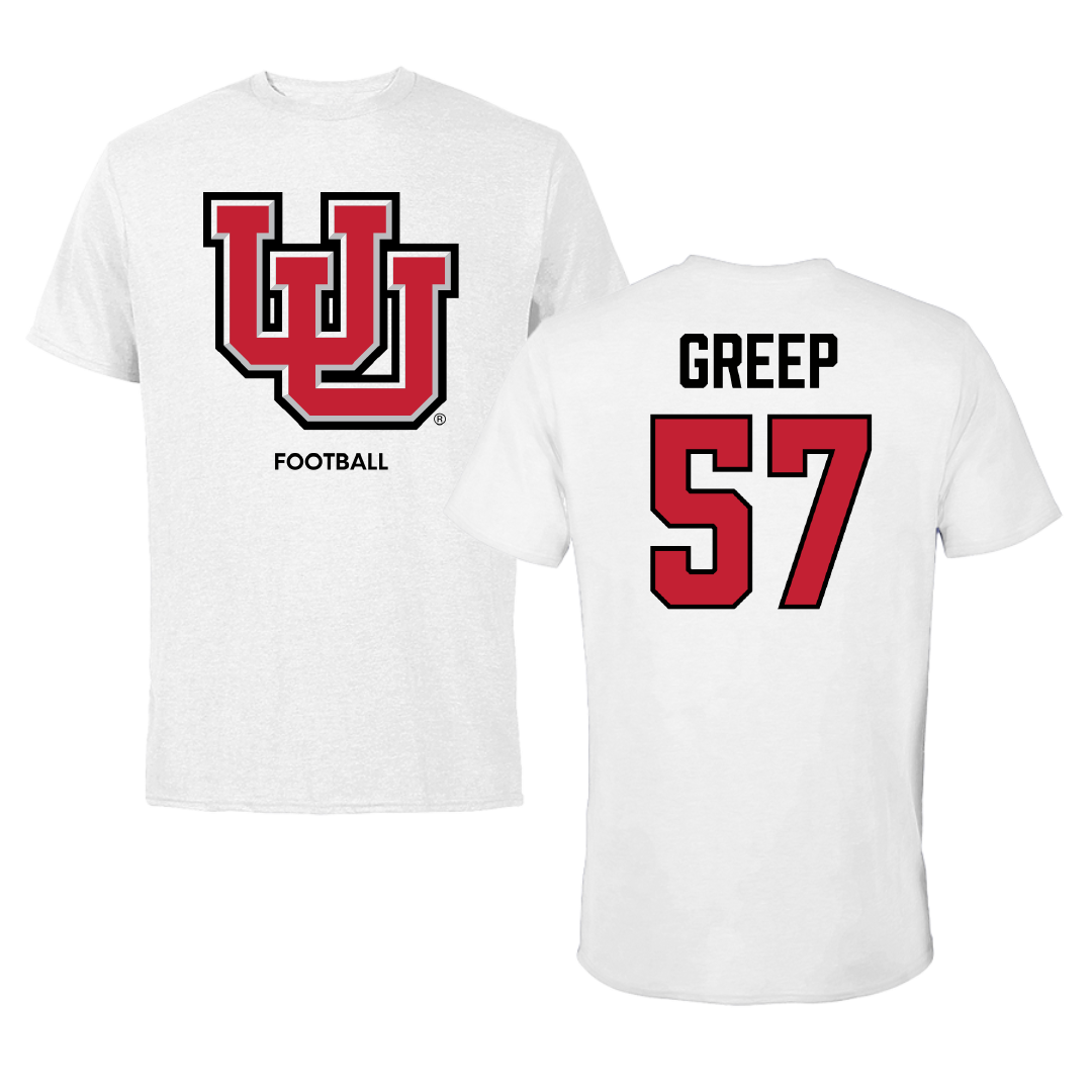 University of Utah Football White Performance Tee - #57 JT Greep