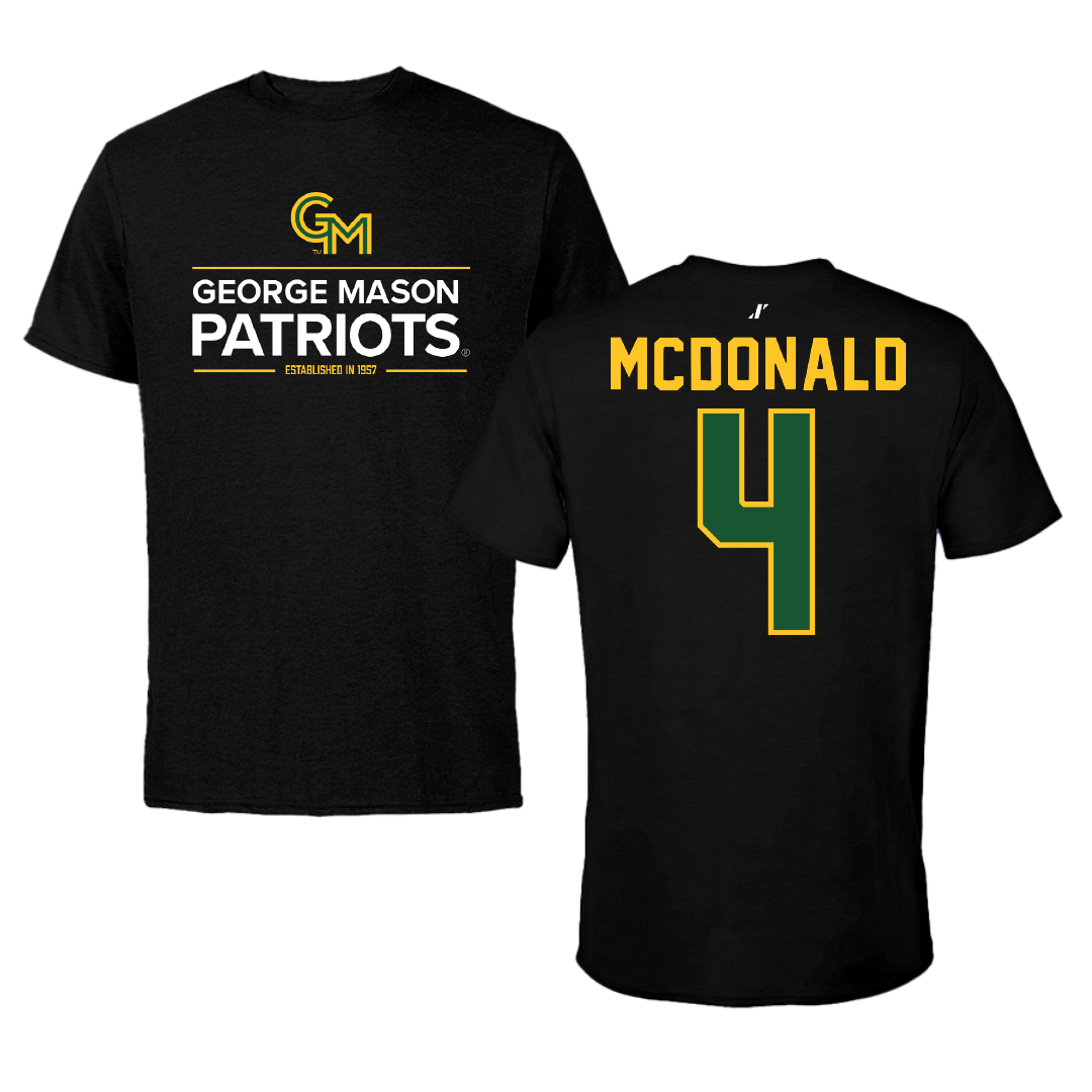 George Mason University Volleyball Black General Performance Tee - #4 Troy McDonald