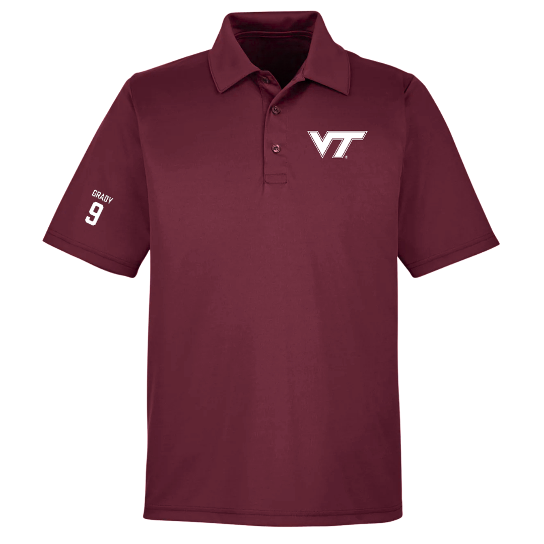 Virginia Tech Baseball Maroon Polo - #9 Clay Grady