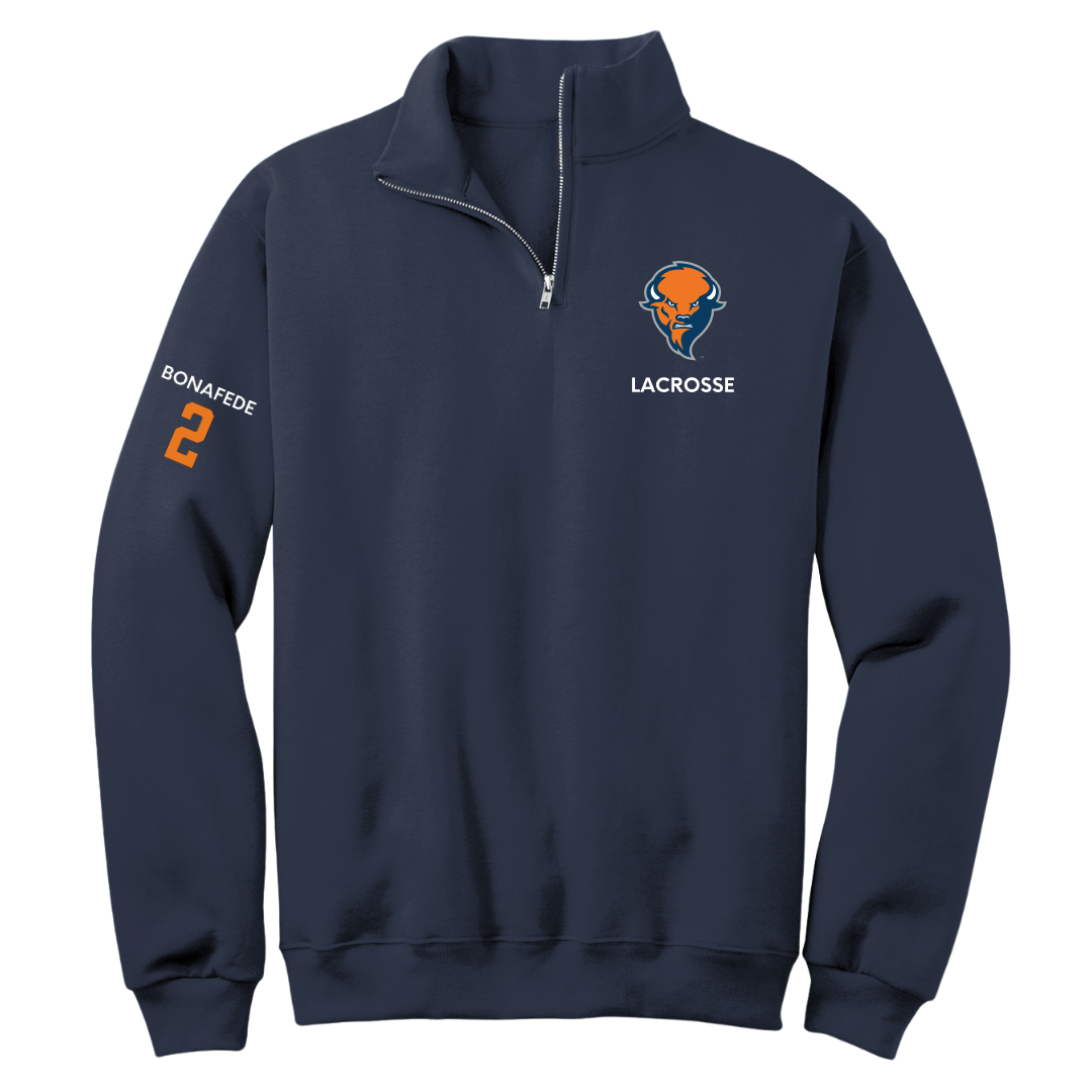 Bucknell University Lacrosse (M) Navy Quarter-Zip - #2 Benjamin Bonafede