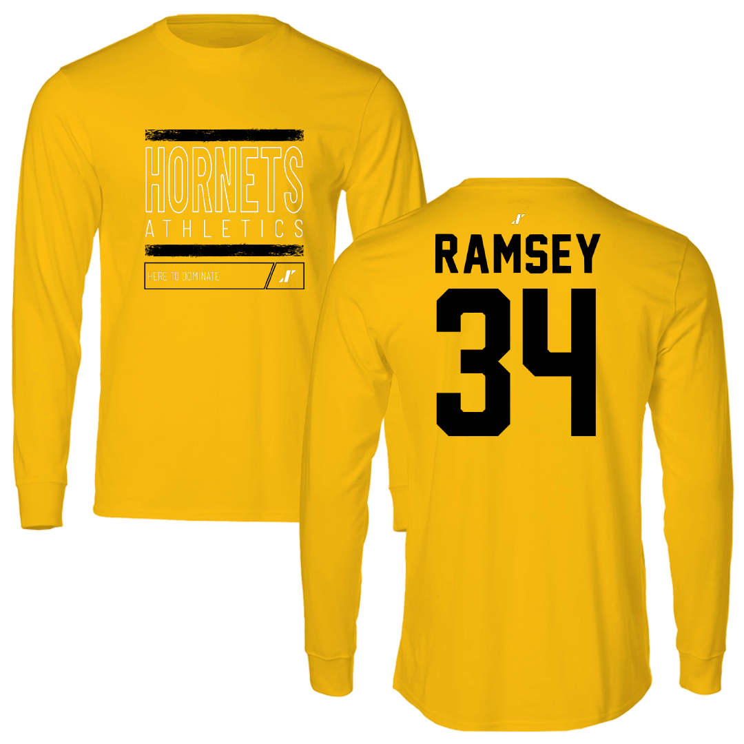 Alabama State University Softball Gold Dominate Performance Long Sleeve - #34 Brooke Ramsey