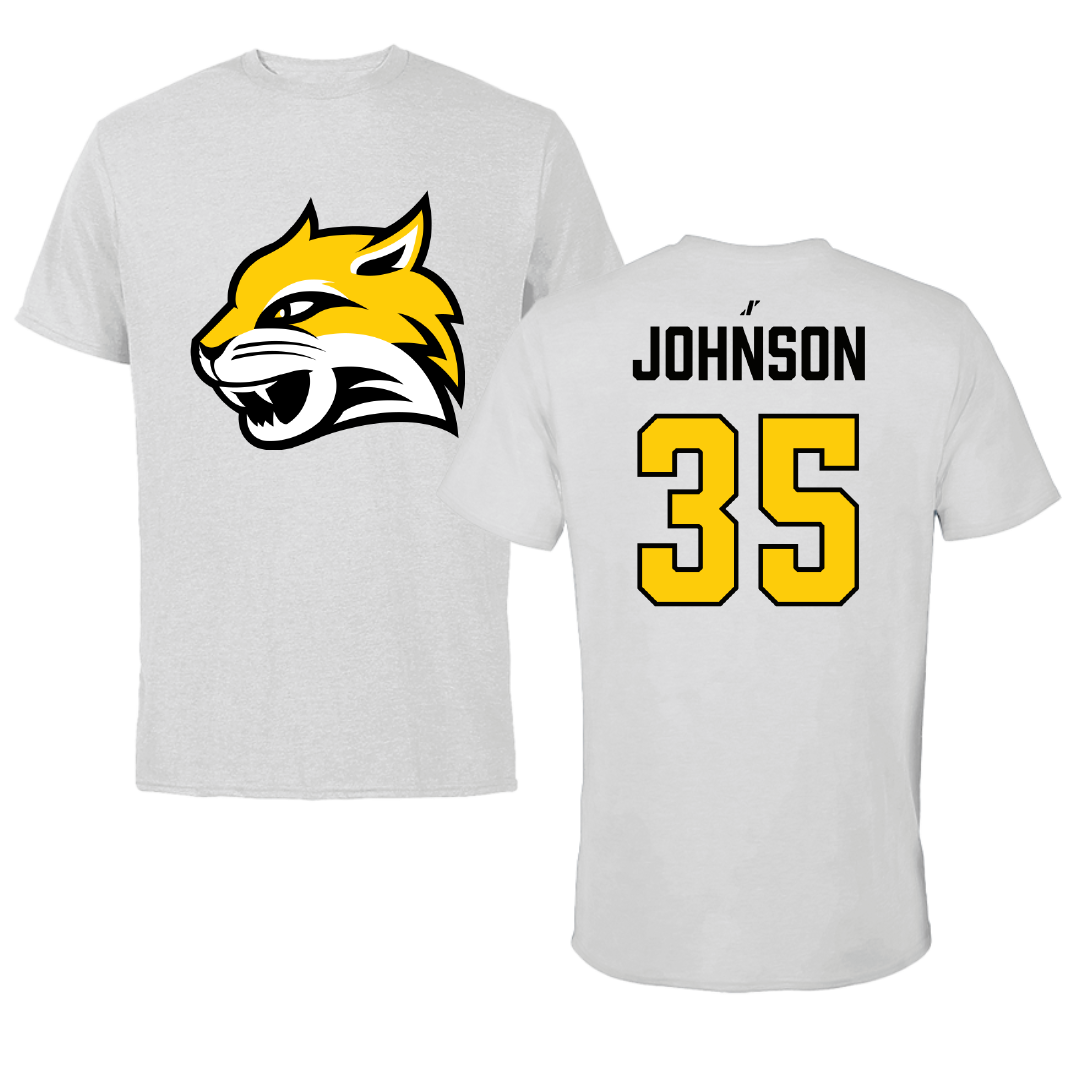 Wayne State College (Nebraska) Football Light Gray Tee - #35 Luke Johnson