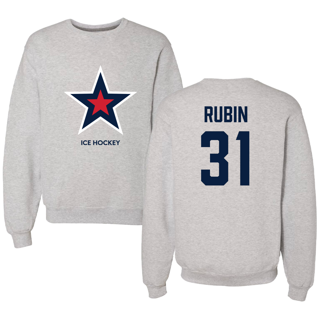 Robert Morris University Ice Hockey (W) Light Gray Crewneck - #31 Liv Rubin