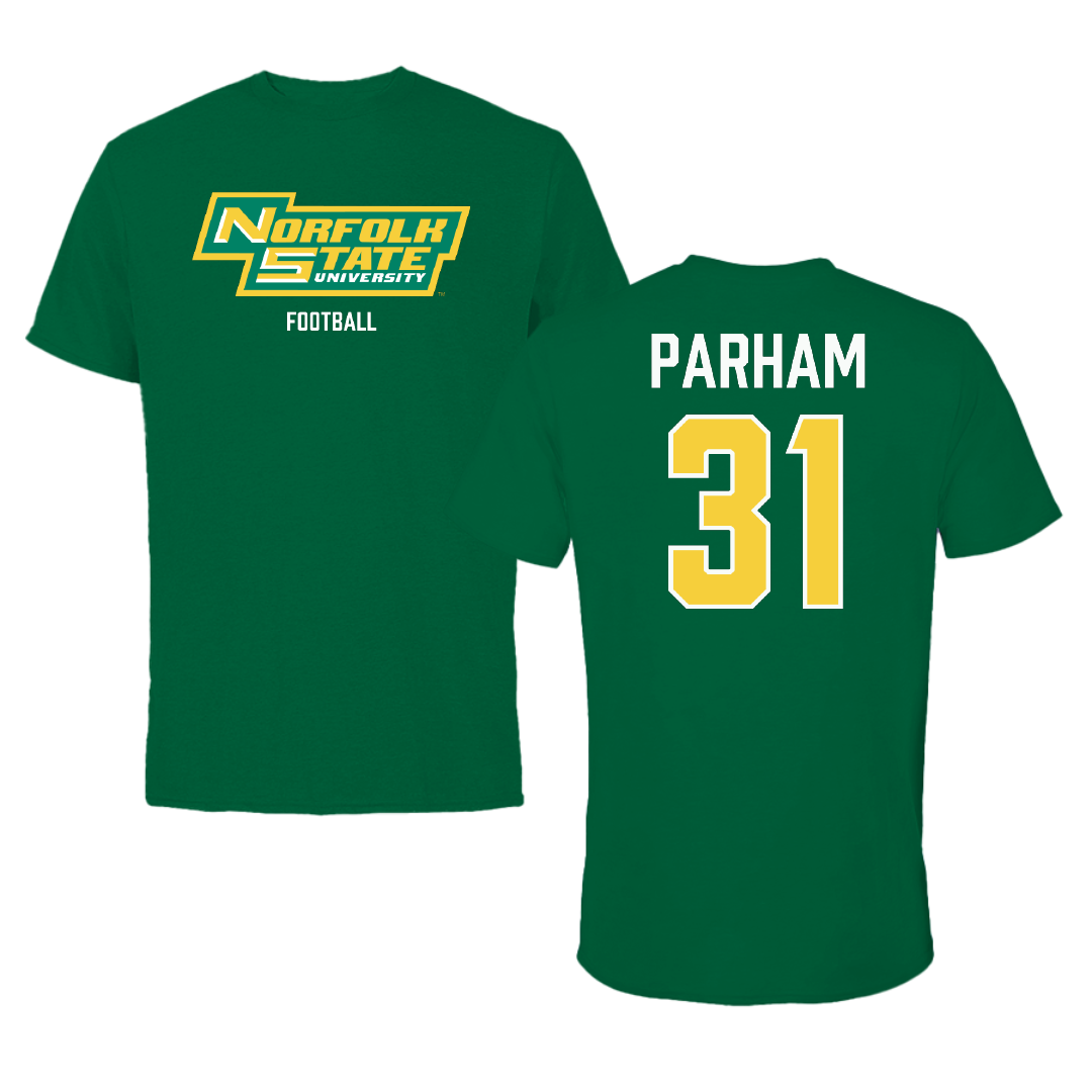 Norfolk State University Football Green Performance Tee - #31 Christian Parham