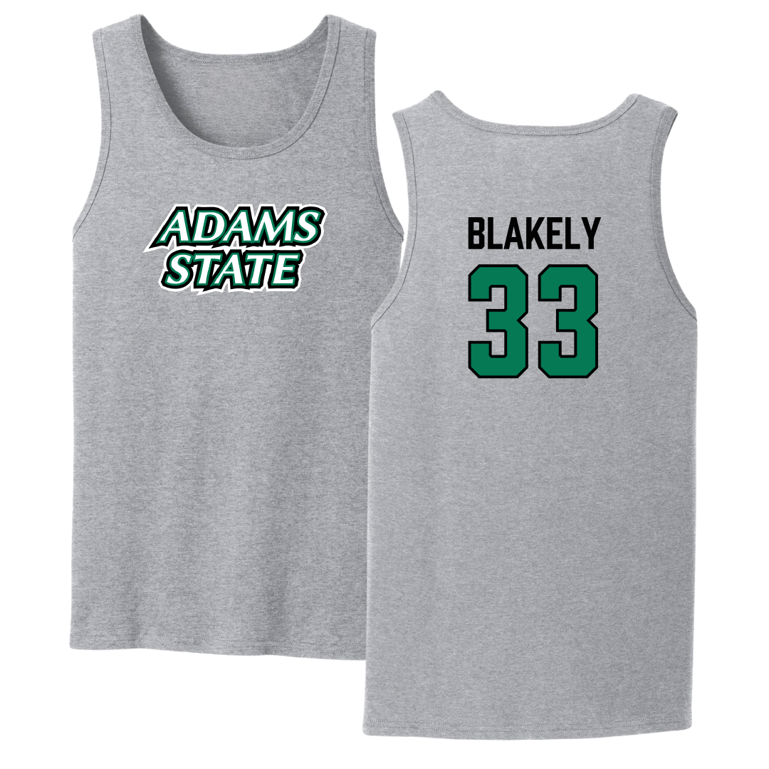 Adams State University Football Sport Gray Tank Top - #33 Psyer Blakely