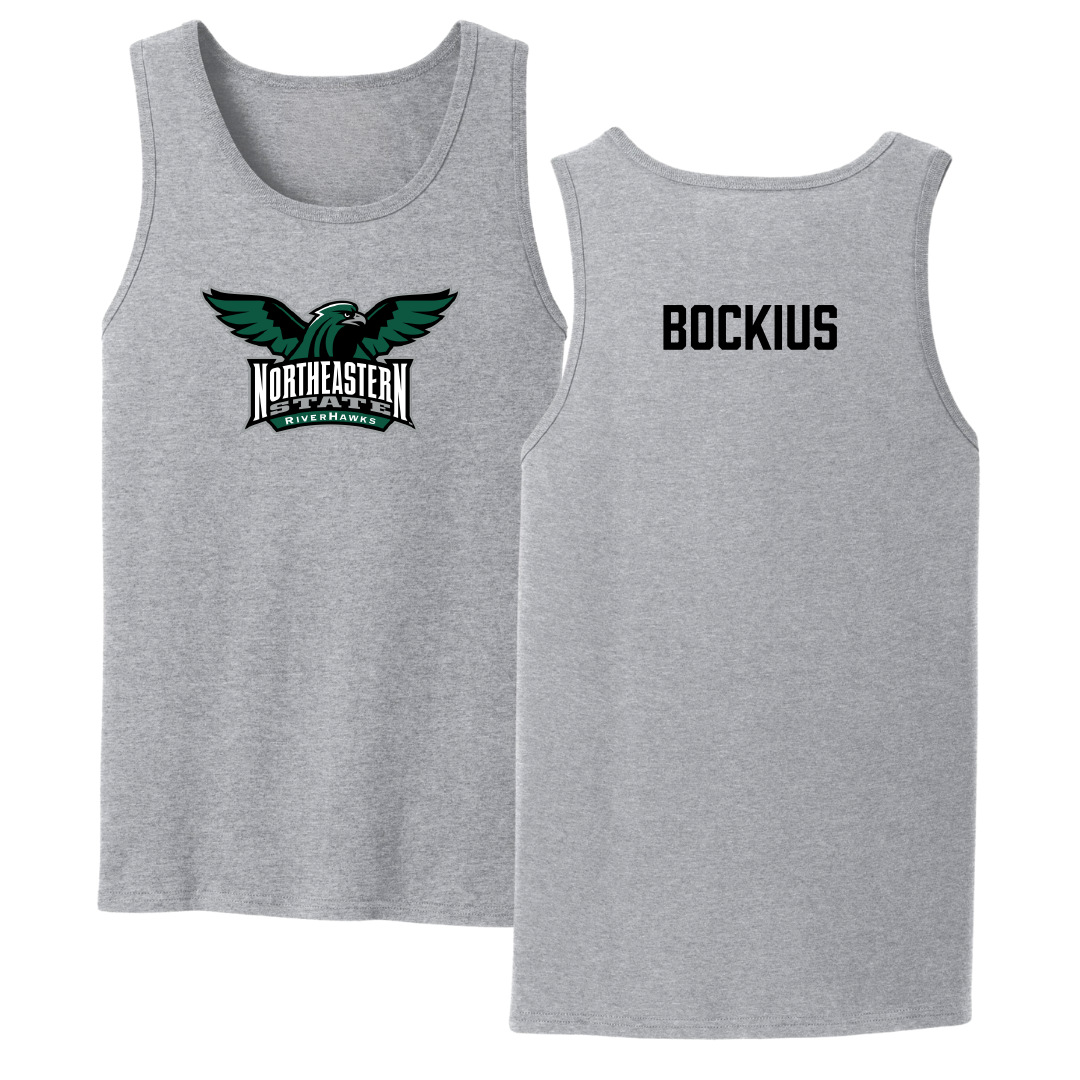 Northeastern State University Baseball Sport Gray Tank Top - Brazen Bockius