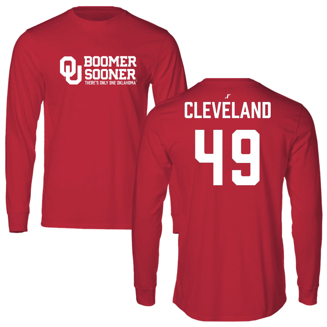 University of Oklahoma Baseball Crimson General Long Sleeve - #49 Jackson Cleveland