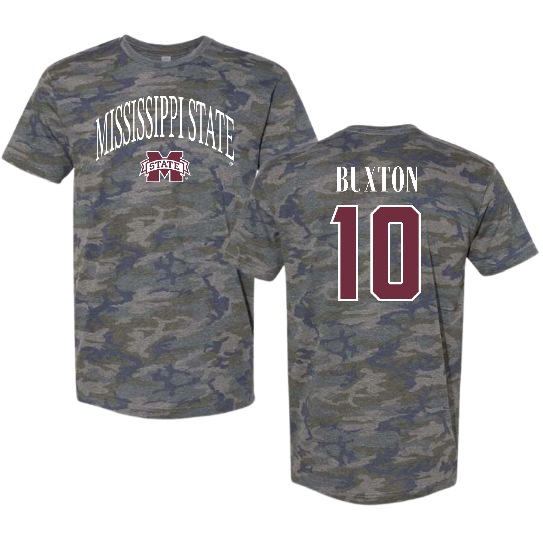 Mississippi State University Soccer Vintage Camo Tee - #10 Alivia Buxton