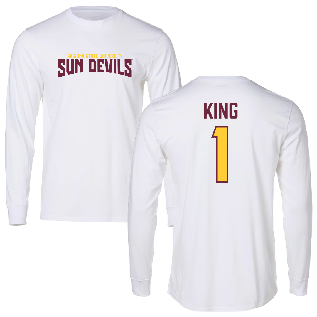 Arizona State University Baseball White Classic Long Sleeve - #1 Matt King