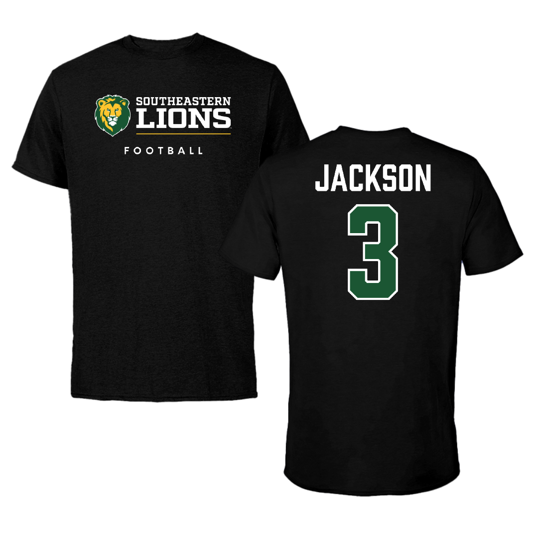 Southeastern Louisiana University Football Black Performance Tee - #3 Deantre Jackson