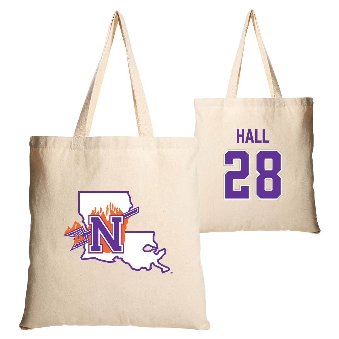 Northwestern State University Football Tan Canvas Tote Bag - #28 Antonio Hall