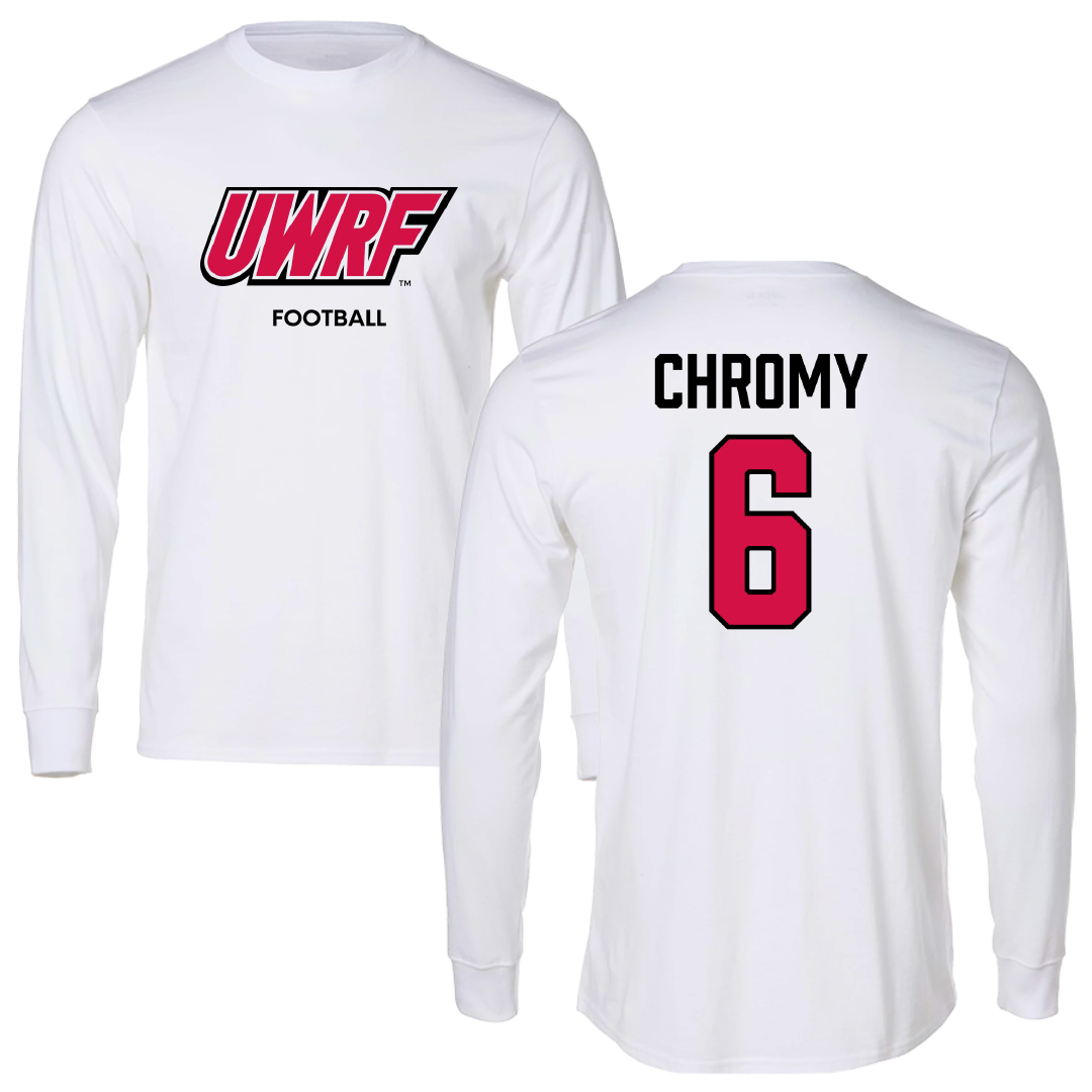 University of Wisconsin-River Falls Football White Long Sleeve - #6 Ethan Chromy