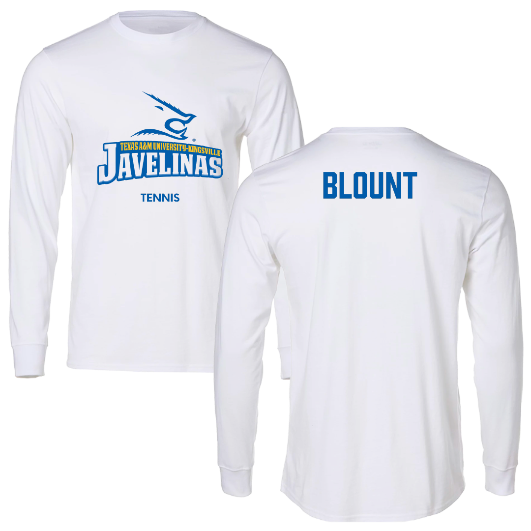 Texas A&M University-Kingsville Tennis (W) White Performance Long Sleeve - Kaitlin Blount
