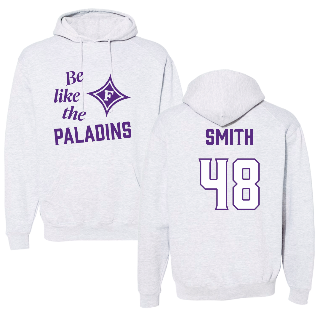 Furman University Football Light Gray Be Like Us Hoodie - #48 Luke Smith