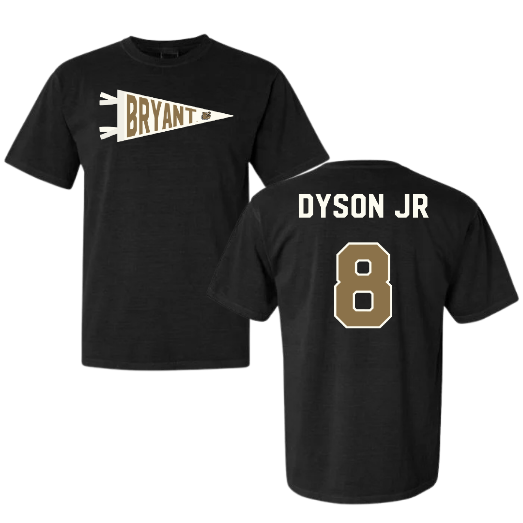 Bryant University Football Black Pennant Comfort Colors Tee - #8 Kenny Dyson Jr