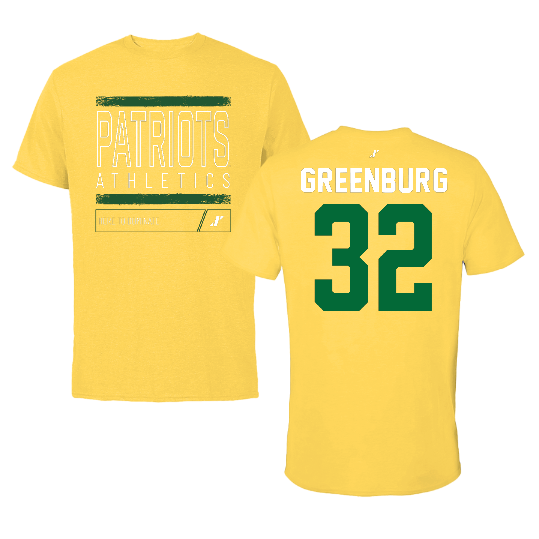George Mason University Basketball Yellow Dominate Tee - #32 Page Greenburg