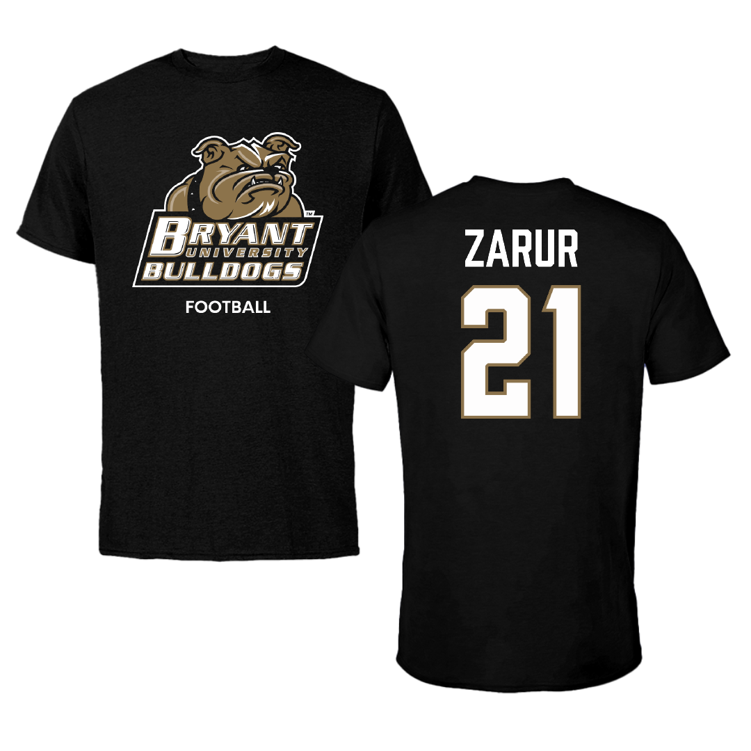 Bryant University Football Black Tee - #21 Antonio Zarur