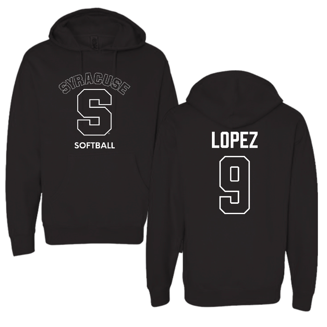 Syracuse University Softball Black Hoodie - #9 Madelyn Lopez
