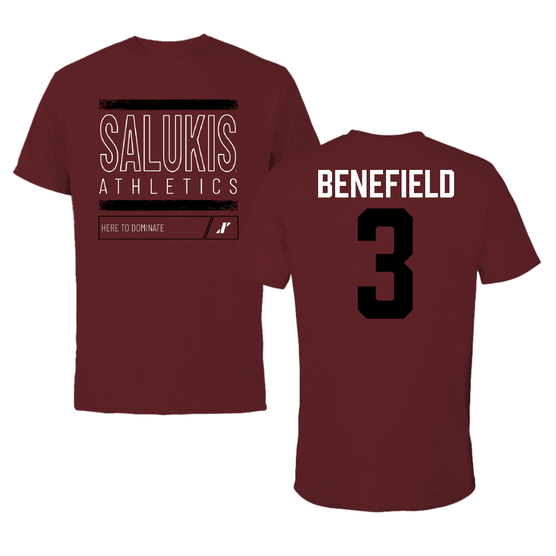 Southern Illinois University at Carbondale Football Maroon Dominate Performance Tee - #3 Jaelin Benefield