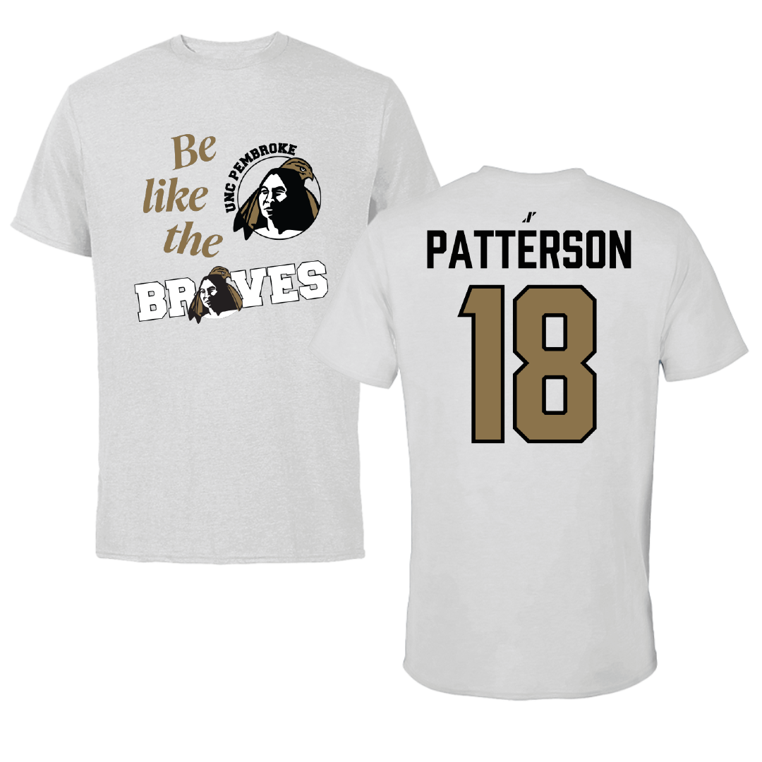 University of North Carolina at Pembroke Volleyball Light Gray Be Like Us Performance Tee - #18 Tyler Patterson