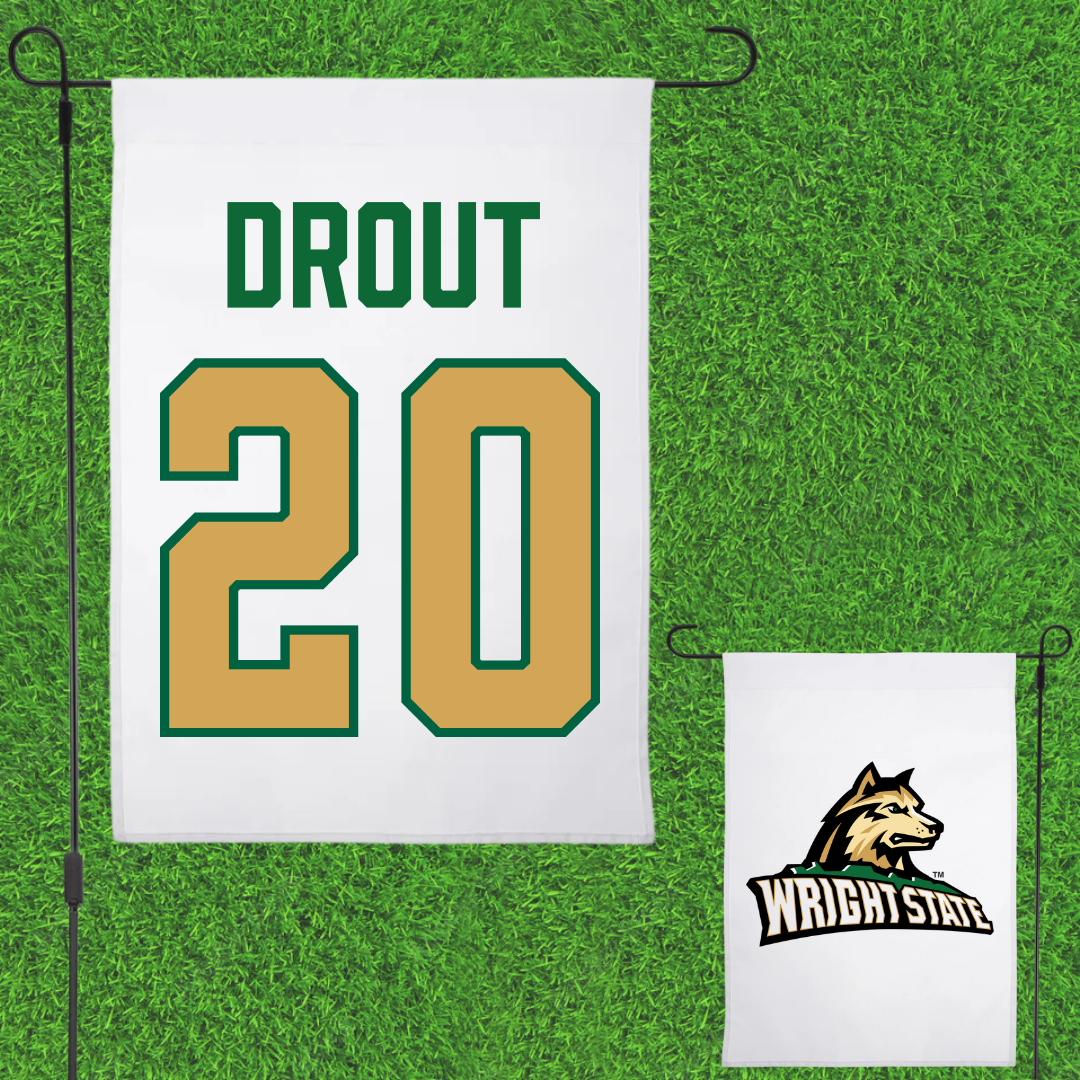 Wright State University Basketball White Garden Flag - #20 MaKenzie Drout