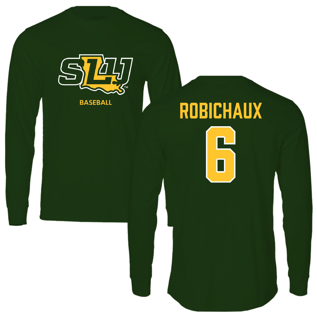 Southeastern Louisiana University Baseball Forest Green Long Sleeve - #6 Ben Robichaux