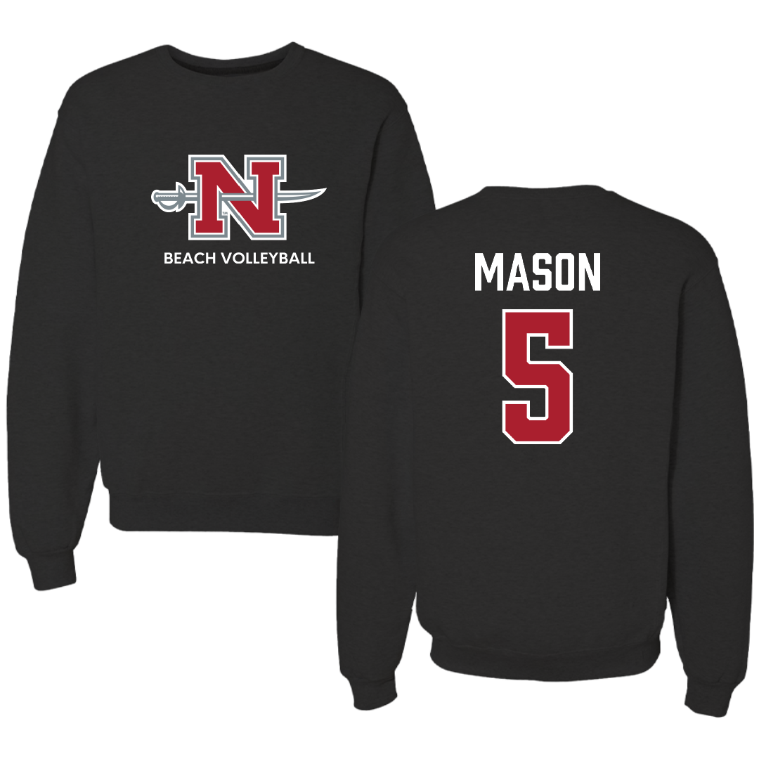 Nicholls State University Beach Volleyball Black Mascot Crewneck - #5 Hailey Mason