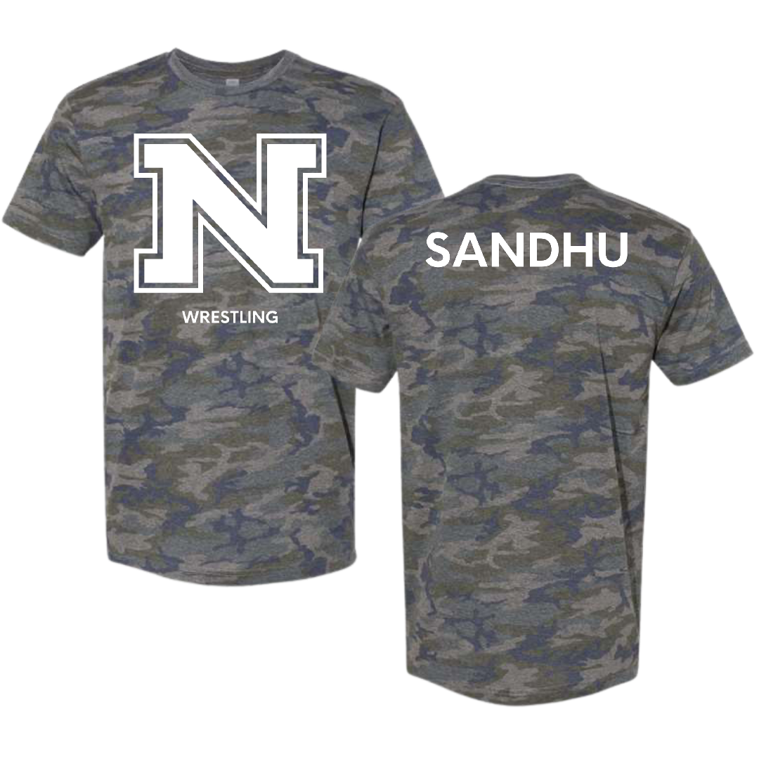 Northern Michigan University Wrestling (W) Vintage Camo Tee - Bryn Sandhu