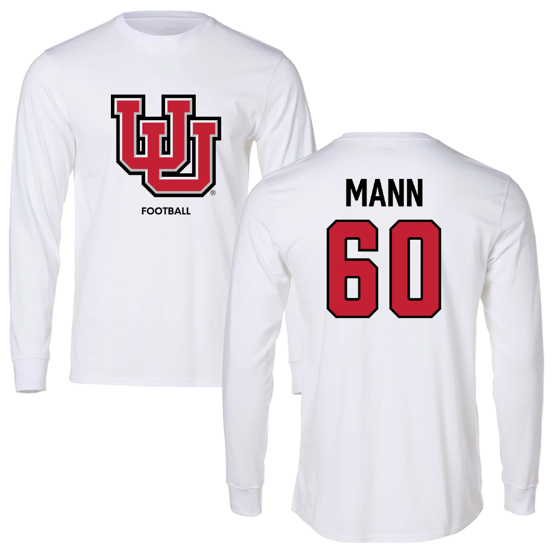 University of Utah Football White Block Performance Long Sleeve - #60 Shintaro Mann