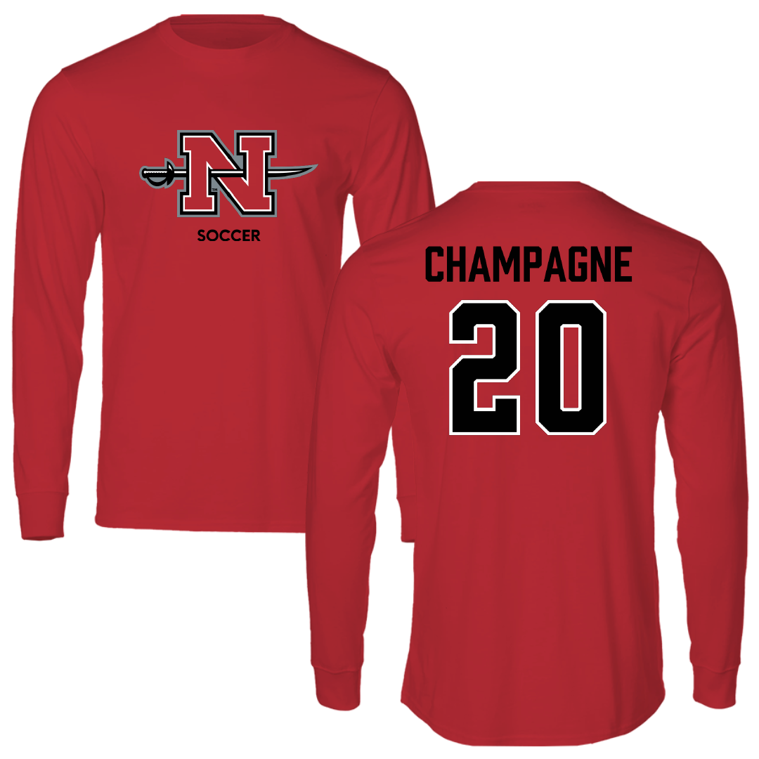 Nicholls State University Soccer (W) Red Mascot Performance Long Sleeve - #20 Gabby Champagne