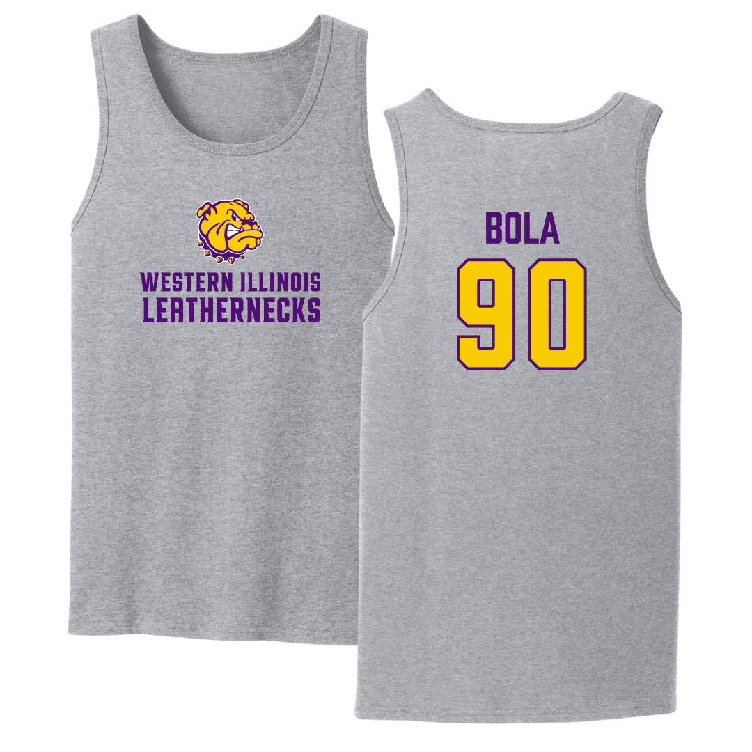 Western Illinois University Football Sport Gray Tank Top - #90 Mayo Bola