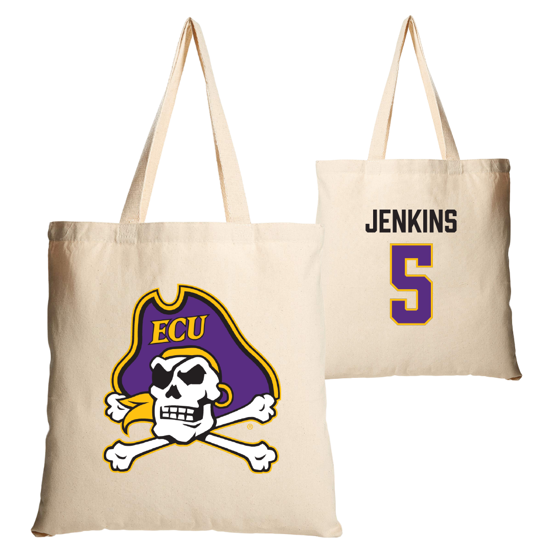 East Carolina University Football Tan Canvas Tote Bag - #5 Parker Jenkins