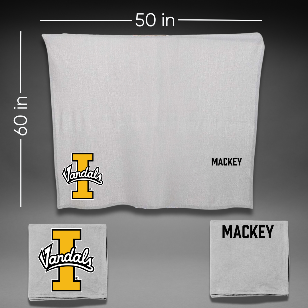 University of Idaho Swimming & Diving Gray Vandals Blanket - Maren Mackey