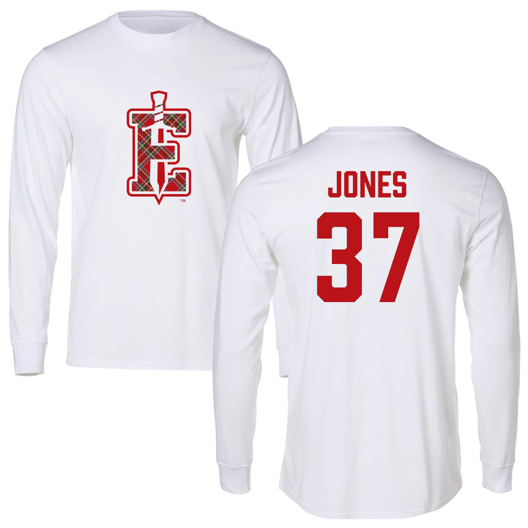PennWest Edinboro Football White Long Sleeve - #37 Amari Jones